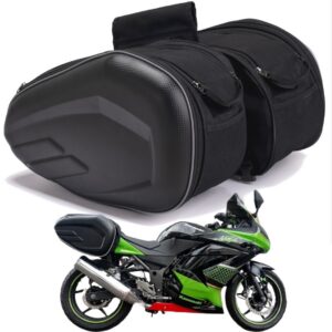Spartan.ist expandable motorcycle saddlebags feature 36L-58L capacity with waterproof construction, lightweight design under 2 pounds per bag, quick-release buckles, universal seat-mount compatibility, collapsible storage, detachable carry handles, and reflective safety strips for night visibility. Ideal for sport bikes, dirt bikes, cruisers, touring, adventure motorcycles, and most two-wheel vehicles including mopeds and scooters. Compatible with Honda, Yamaha, Kawasaki, Triumph, Suzuki, Harley-Davidson, Ducati, Royal Enfield, and BMW. Includes rain covers, mesh pockets, adjustable frame attachment straps, and easy installation for riders seeking versatile motorcycle luggage solutions.