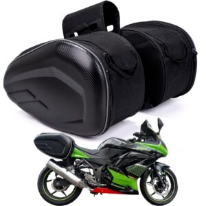 Spartan.ist expandable motorcycle saddlebags feature 36L-58L capacity with waterproof construction, lightweight design under 2 pounds per bag, quick-release buckles, universal seat-mount compatibility, collapsible storage, detachable carry handles, and reflective safety strips for night visibility. Ideal for sport bikes, dirt bikes, cruisers, touring, adventure motorcycles, and most two-wheel vehicles including mopeds and scooters. Compatible with Honda, Yamaha, Kawasaki, Triumph, Suzuki, Harley-Davidson, Ducati, Royal Enfield, and BMW. Includes rain covers, mesh pockets, adjustable frame attachment straps, and easy installation for riders seeking versatile motorcycle luggage solutions.